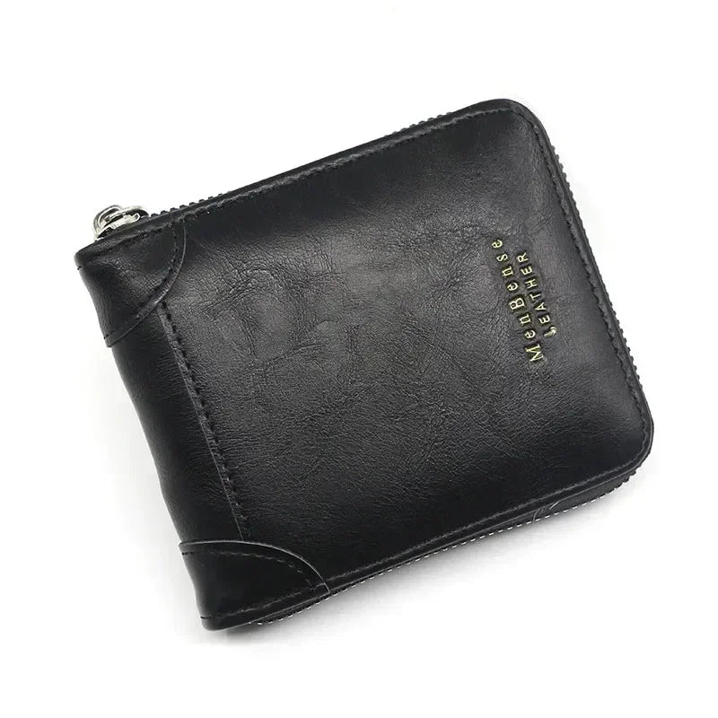 Slanke Herenportemonnee Echt Leer Compact Design Opbergvakken Pasjeshouder Minimalistische Heren Portefeuille