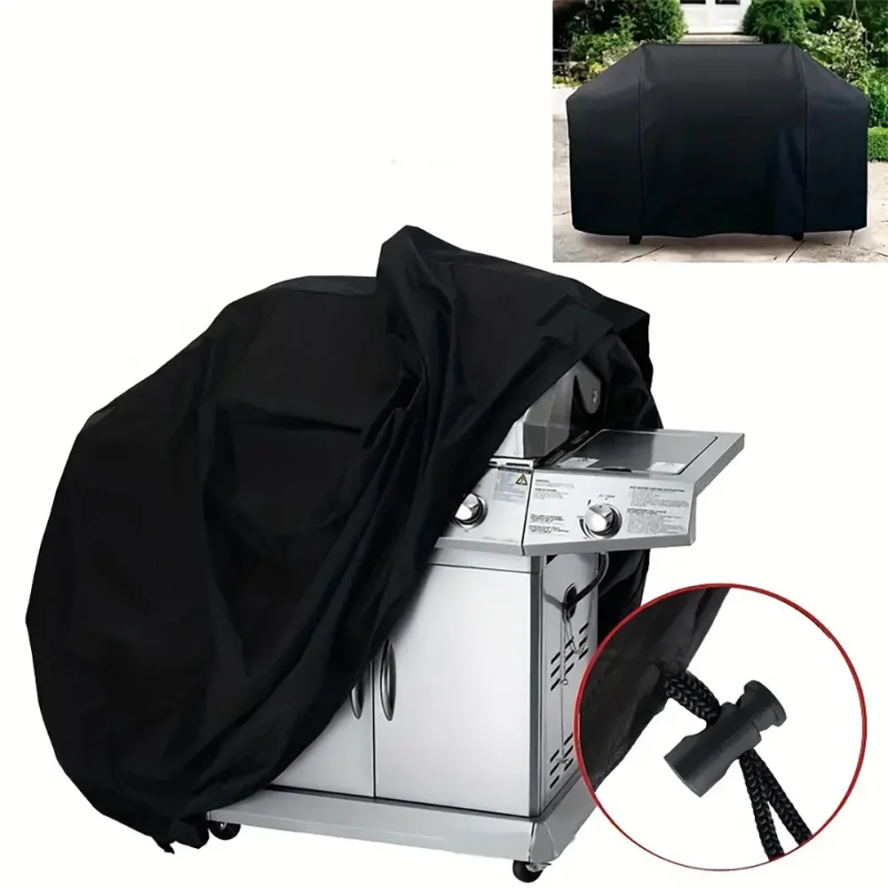 Weerbestendige Barbecue Hoes 145-190cm Beschermhoes Waterdicht BBQ Grill Afdekking Winterbescherming UV-bestendig Regenhoes Sneeuwbescherming
