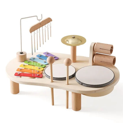 Houten Muziekset Kinderen Met Xylofoon Trommels En Instrumententafel