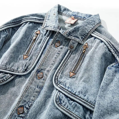 Vintage Denim Jasje Retro Klassiek Warm