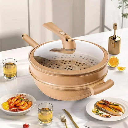 Wokpan Met Stoommand Antiaanbak Inductie Gas Multifunctioneel 30cm