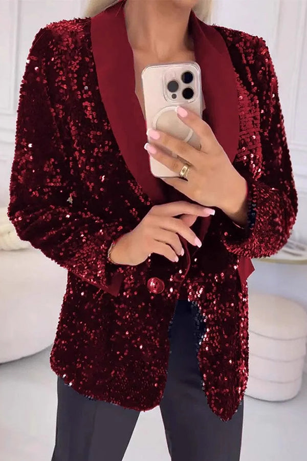 Kerstjasje Glitter Blazer Feestelijk voor Dames