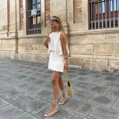 Zomerjurk Set Top en Rok Boho Stijl