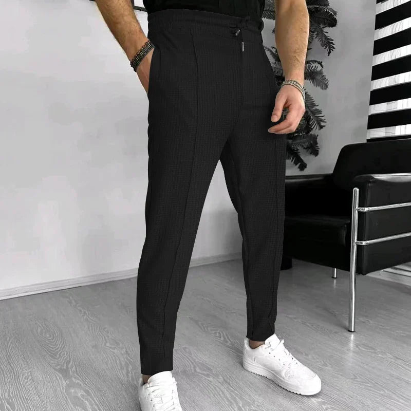 Mannen Broek Slim Fit Stretch Zwart