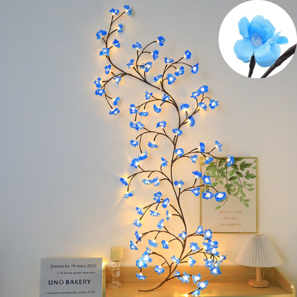 LED IJsbloesem Decoratieve Lichtsnoer 160cm 18 Takken 72 LED Warm Wit Roze Blauw voor Woonkamer Slaapkamer Raam Muur Feestdecoratie USB Kunstbloemen Lichtketting Romantische Verlichting Interieur Aankleding