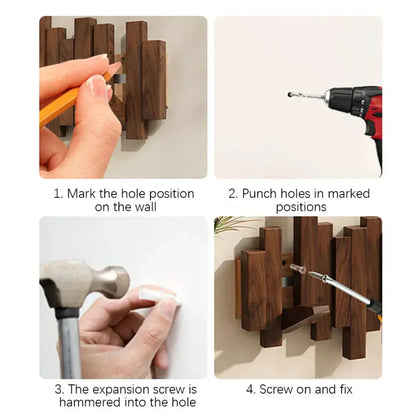 Houten Wandhaak van Pianohout – Minimalistische Wandhaak voor Hal & Interieur
