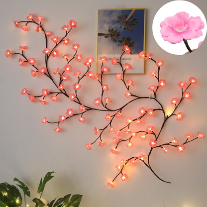 LED IJsbloesem Decoratieve Lichtsnoer 160cm 18 Takken 72 LED Warm Wit Roze Blauw voor Woonkamer Slaapkamer Raam Muur Feestdecoratie USB Kunstbloemen Lichtketting Romantische Verlichting Interieur Aankleding