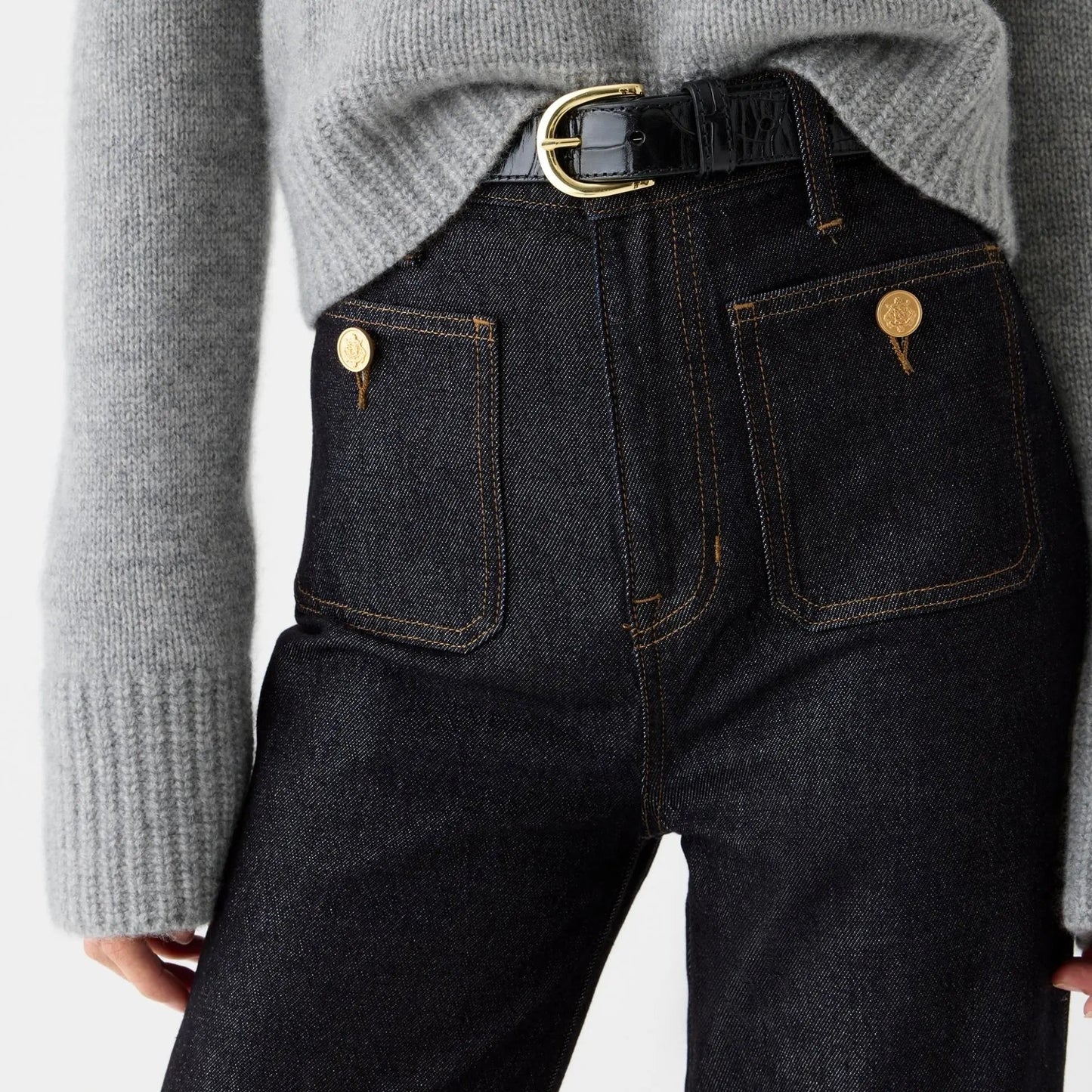 Wijde Jeans Met Zachte Stof Comfortabele Zit