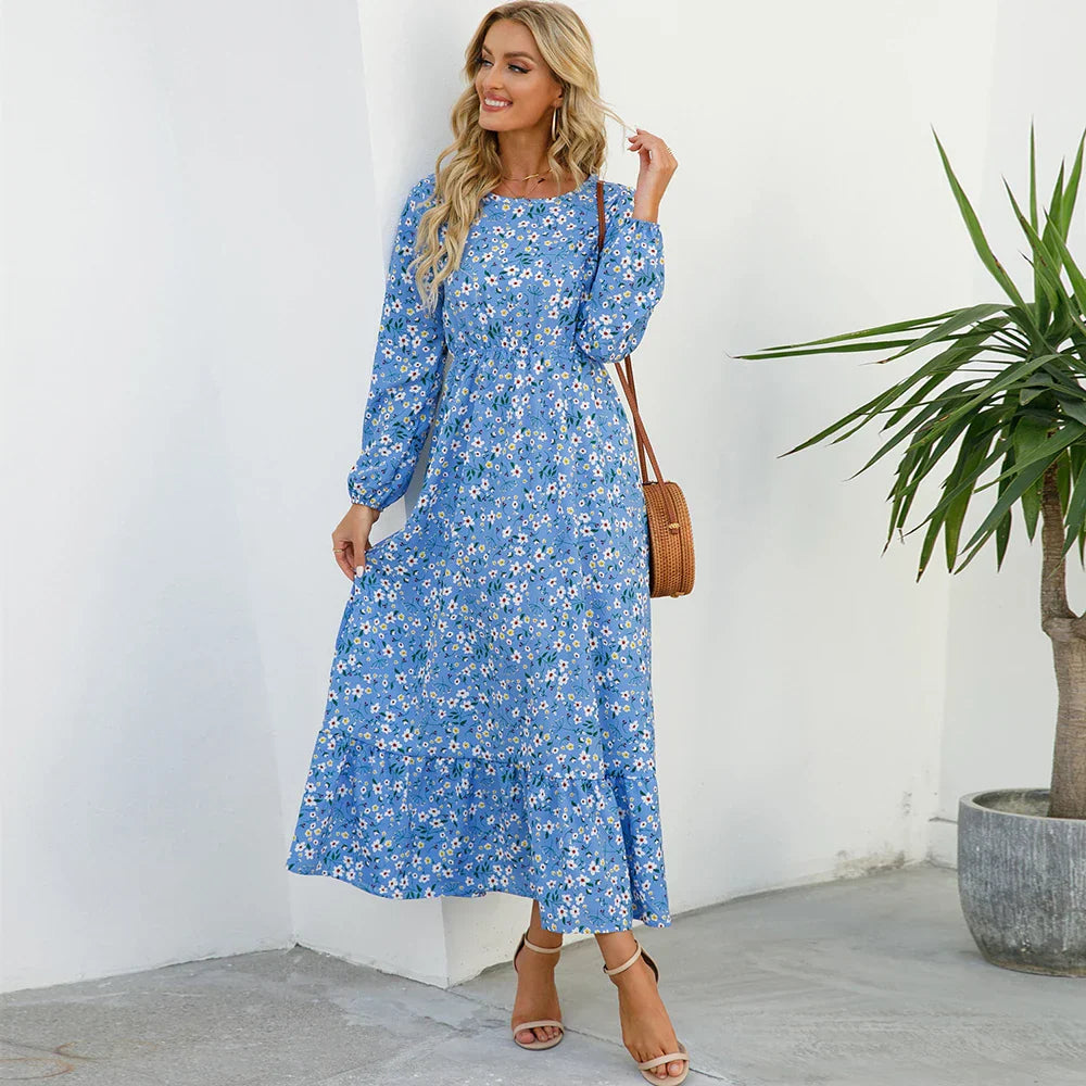 Zwart Rooze Maxi Jurk voor Vrouw Zomer Lente