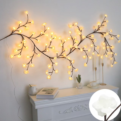 LED IJsbloesem Decoratieve Lichtsnoer 160cm 18 Takken 72 LED Warm Wit Roze Blauw voor Woonkamer Slaapkamer Raam Muur Feestdecoratie USB Kunstbloemen Lichtketting Romantische Verlichting Interieur Aankleding