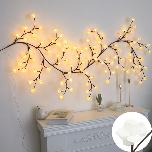 LED IJsbloesem Decoratieve Lichtsnoer 160cm 18 Takken 72 LED Warm Wit Roze Blauw voor Woonkamer Slaapkamer Raam Muur Feestdecoratie USB Kunstbloemen Lichtketting Romantische Verlichting Interieur Aankleding
