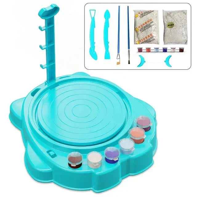 Creatief Boetseer Draaischijf Set voor Kinderen | Elektrisch Pottenbakkersgereedschap | Klei Activiteiten Kit | Educatief Speelgoed | Motoriek Ontwikkeling | Knutselset