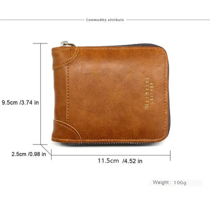 Slanke Herenportemonnee Echt Leer Compact Design Opbergvakken Pasjeshouder Minimalistische Heren Portefeuille