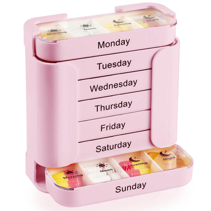 Pillendoos voor 7 Dagen met Dagmerkingen in Verschillende Kleuren voor Medicatie Organisatie