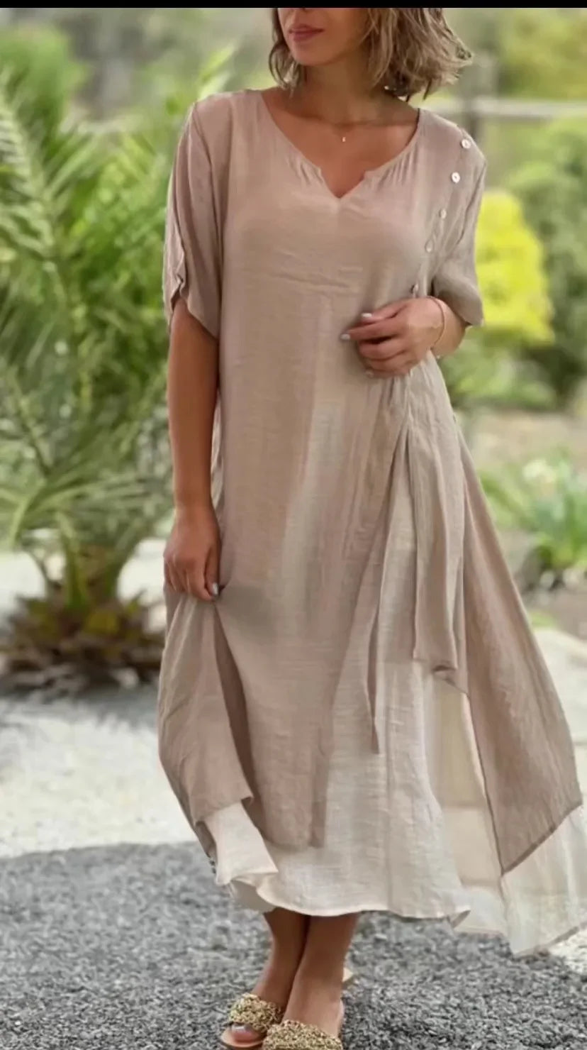 Vrouwelijke Zomerjurk Licht Stijlvol Pastelkleuren