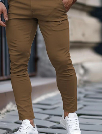 Mannen Skinny Jeans Wit Broek Slim Fit