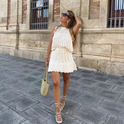 Zomerjurk Set Top en Rok Boho Stijl
