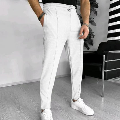 Mannen Broek Slim Fit Stretch Zwart