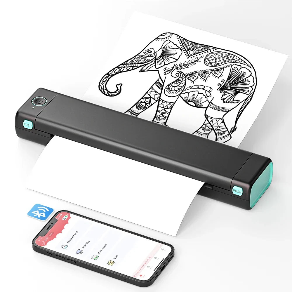 Thermische Printer Bluetooth Draadloos Inkloos Compact MK500 Mobiel Printen