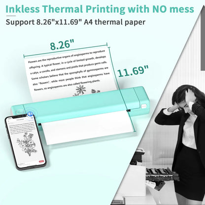 Thermische Printer Bluetooth Draadloos Inkloos Compact MK500 Mobiel Printen