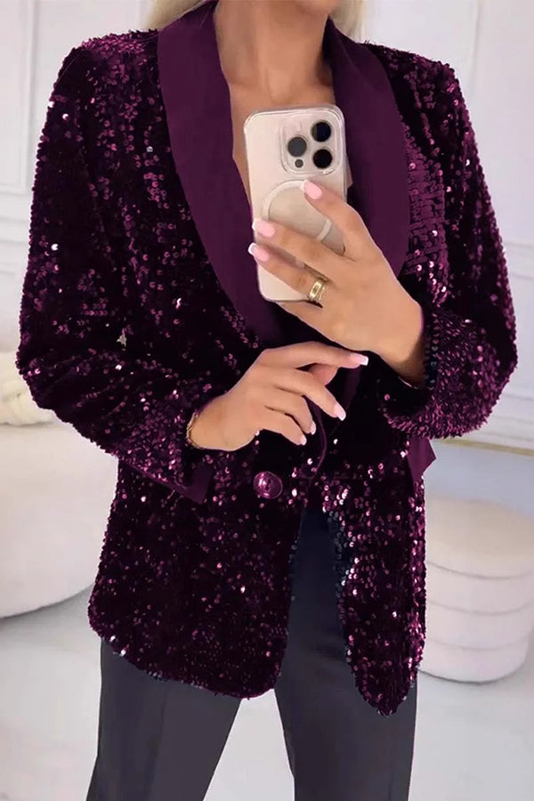 Kerstjasje Glitter Blazer Feestelijk voor Dames