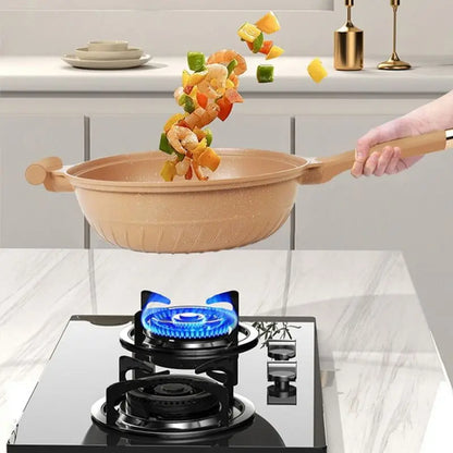 Wokpan Met Stoommand Antiaanbak Inductie Gas Multifunctioneel 30cm