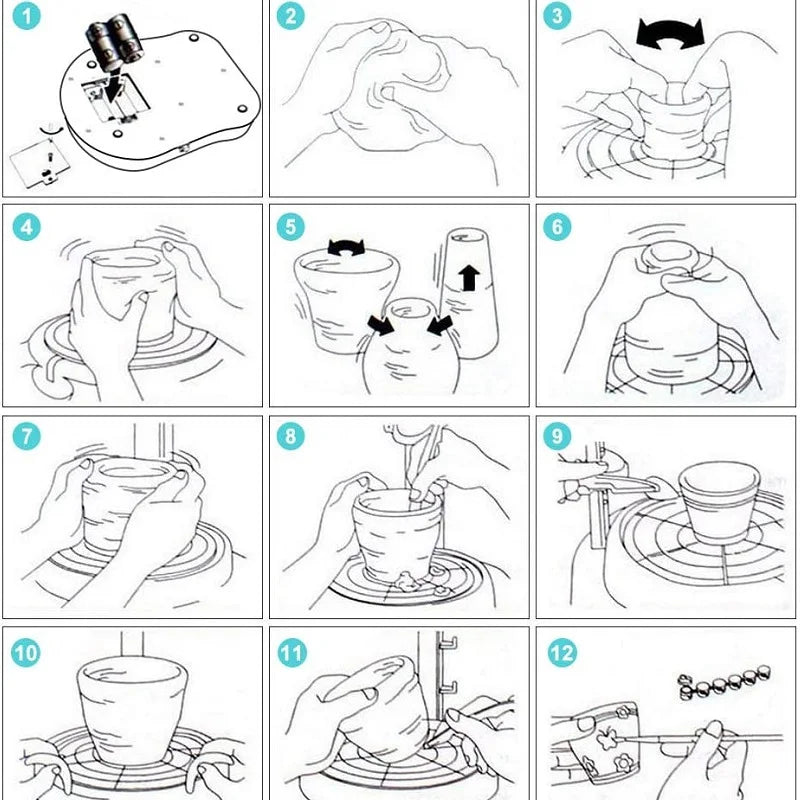 Creatief Boetseer Draaischijf Set voor Kinderen | Elektrisch Pottenbakkersgereedschap | Klei Activiteiten Kit | Educatief Speelgoed | Motoriek Ontwikkeling | Knutselset
