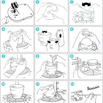 Creatief Boetseer Draaischijf Set voor Kinderen | Elektrisch Pottenbakkersgereedschap | Klei Activiteiten Kit | Educatief Speelgoed | Motoriek Ontwikkeling | Knutselset