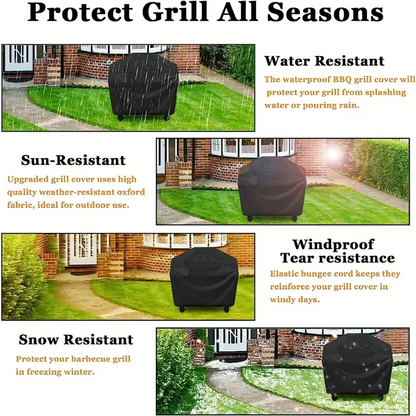 Weerbestendige Barbecue Hoes 145-190cm Beschermhoes Waterdicht BBQ Grill Afdekking Winterbescherming UV-bestendig Regenhoes Sneeuwbescherming