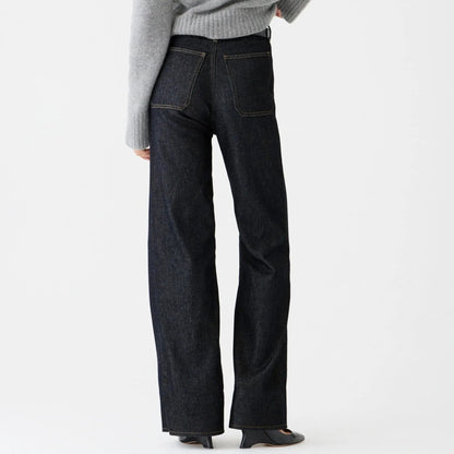 Wijde Jeans Met Zachte Stof Comfortabele Zit