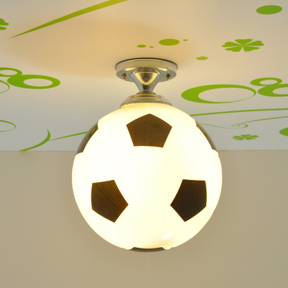 Kinderkamer Plafondlamp Voetbal Basketbal LED 30cm Glas Design