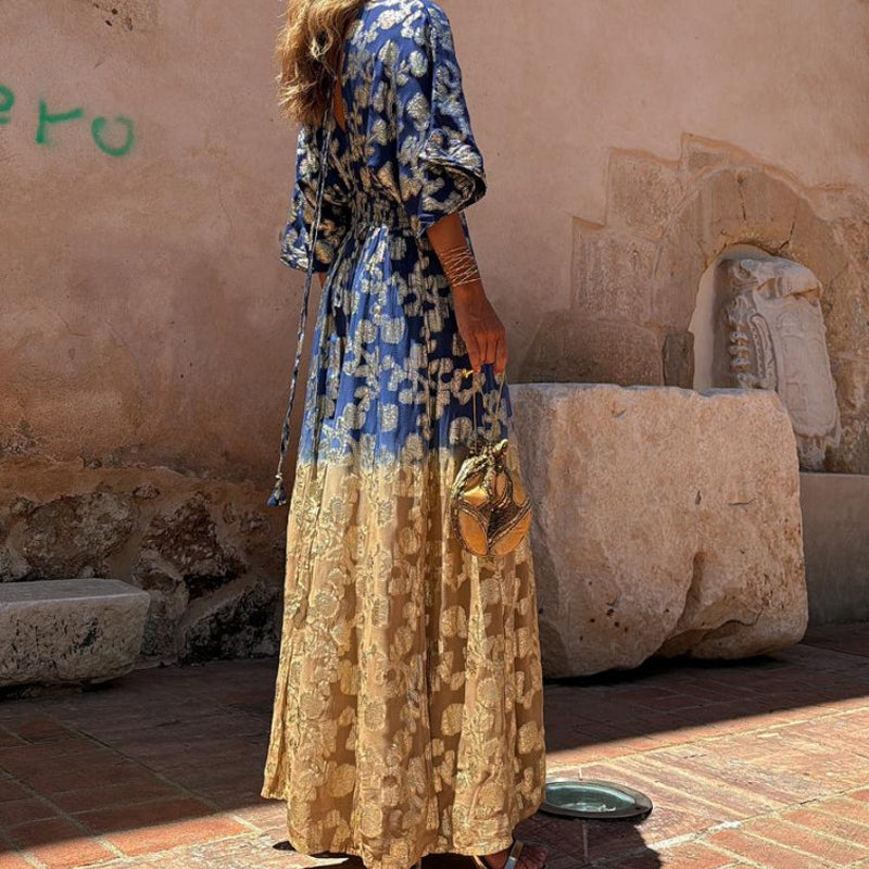 Zomervakantiejurk voor Vrouw Elegante Jurk Zomerse Stijl