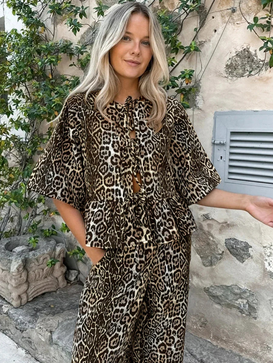 Leopard Print Set Vintage Look Retro Stijl - StudioMarella