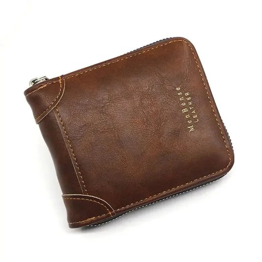 Slanke Herenportemonnee Echt Leer Compact Design Opbergvakken Pasjeshouder Minimalistische Heren Portefeuille