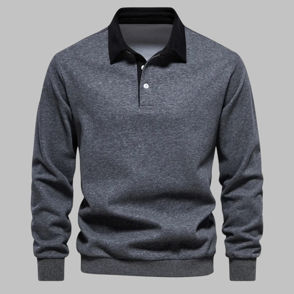 Herensweater Klassieke Polokraag Zacht en Comfortabel