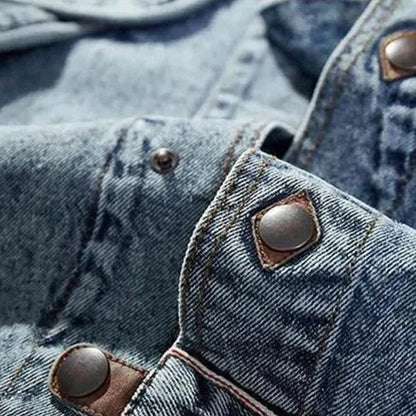 Blauwe Heren Jas van Vintage Denim