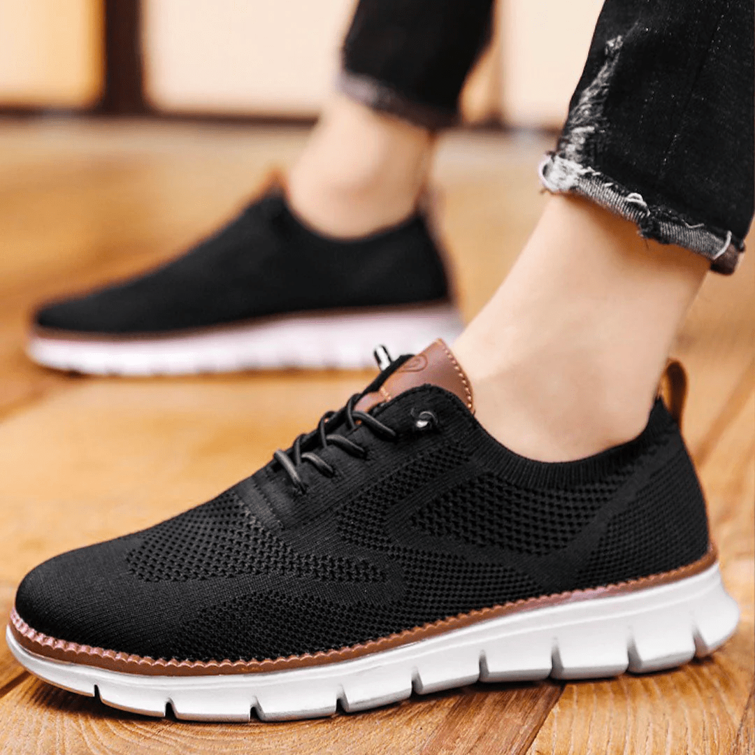 Leren Herenschoenen Ademend Comfortabel Design