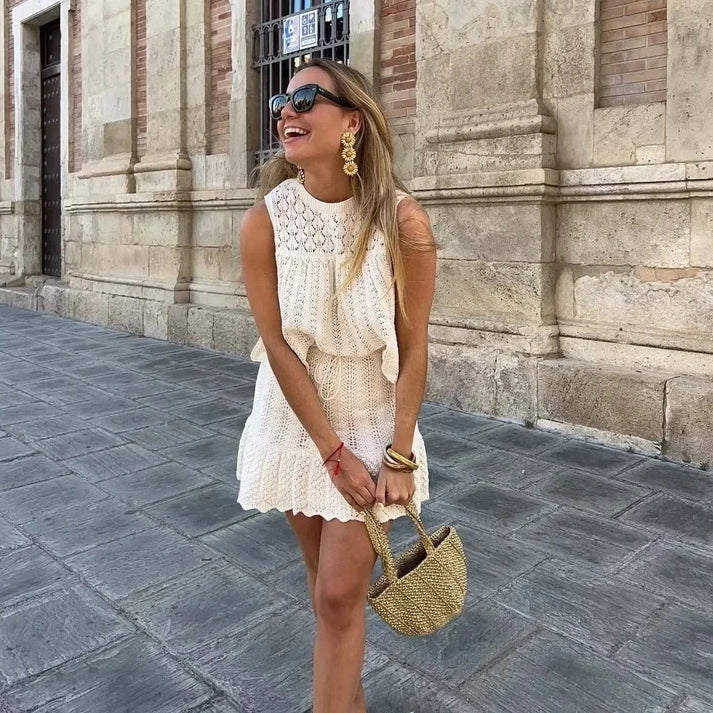 Zomerjurk Set Top en Rok Boho Stijl