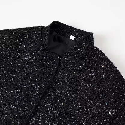Glitter Bomberjack met Pailletten Zilver