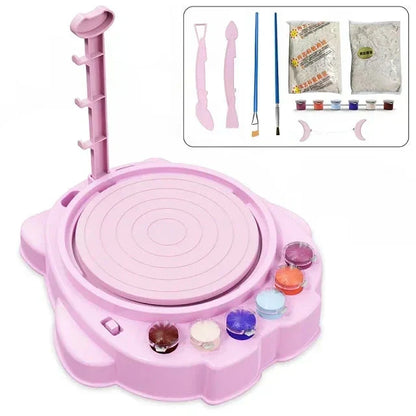 Creatief Boetseer Draaischijf Set voor Kinderen | Elektrisch Pottenbakkersgereedschap | Klei Activiteiten Kit | Educatief Speelgoed | Motoriek Ontwikkeling | Knutselset