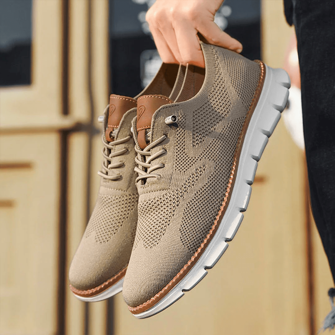 Herenschoenen Elias Comfortabel Veganistisch Leer Ergonomisch Ademend Licht Casual Elegant Zwart Olijf Bruin