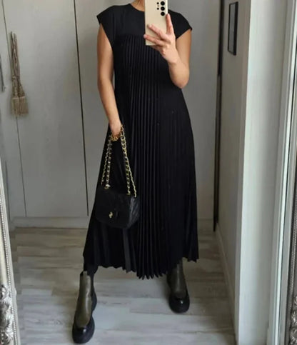 Korte Damesjurk Zwart Elegante Jurk Model