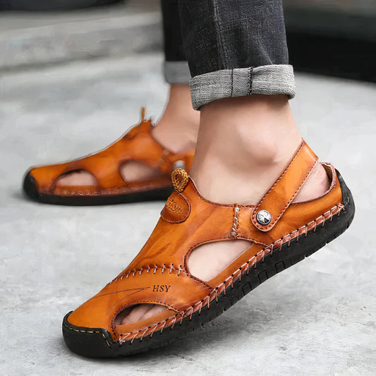 Leren Sandalen Heren Comfortabel Ademend Zomerschoenen - StudioMarella