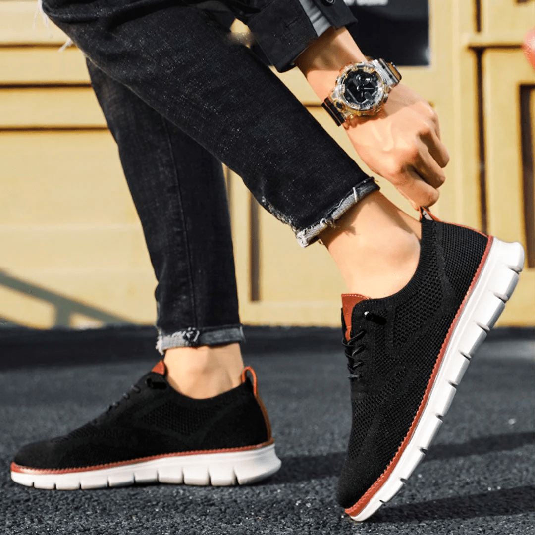 Leren Herenschoenen Ademend Comfortabel Design