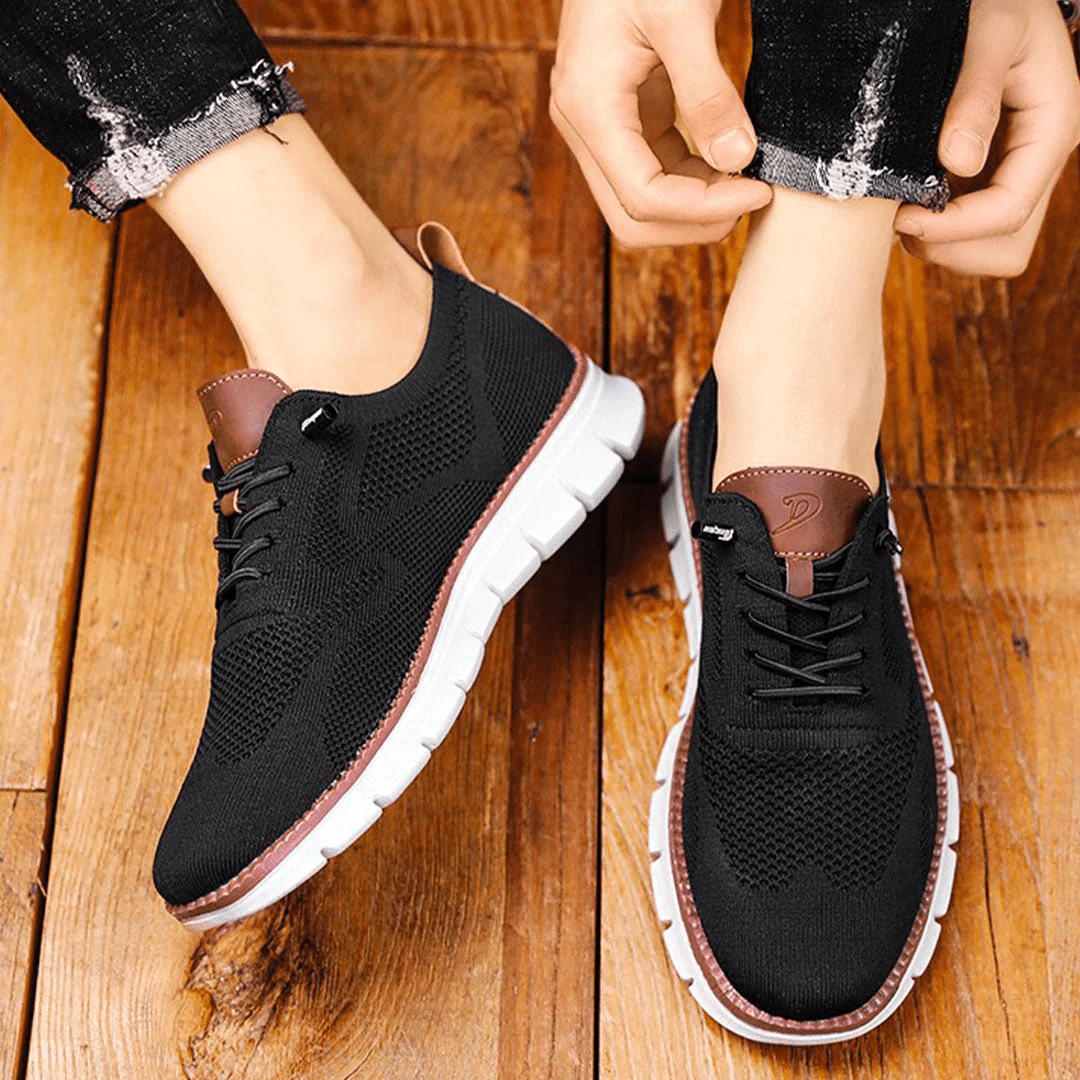 Herenschoenen Elias Comfortabel Veganistisch Leer Ergonomisch Ademend Licht Casual Elegant Zwart Olijf Bruin