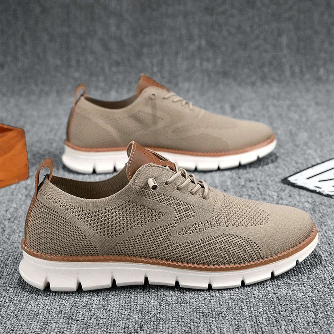 Herenschoenen Elias Comfortabel Veganistisch Leer Ergonomisch Ademend Licht Casual Elegant Zwart Olijf Bruin