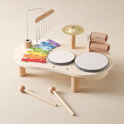 Houten Muziekset Kinderen Met Xylofoon Trommels En Instrumententafel