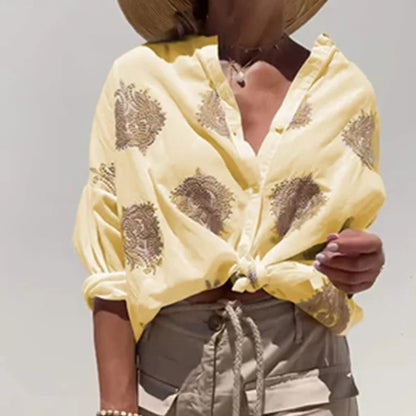 Vrouwelijke Blouse met Bloemenprint Luxe Stof