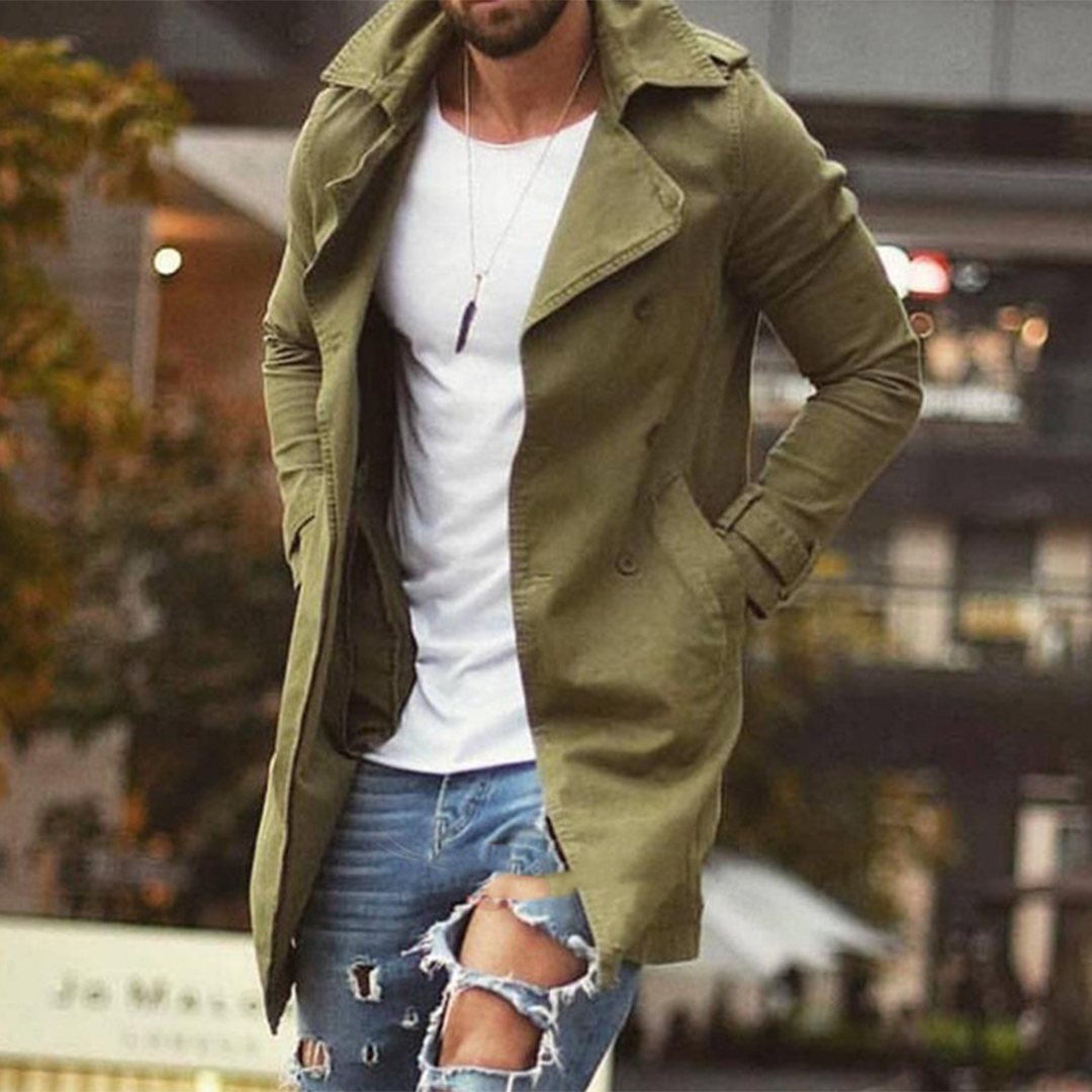 Dames Trenchcoat Lange Waterdichte Regenjas Stijlvol
