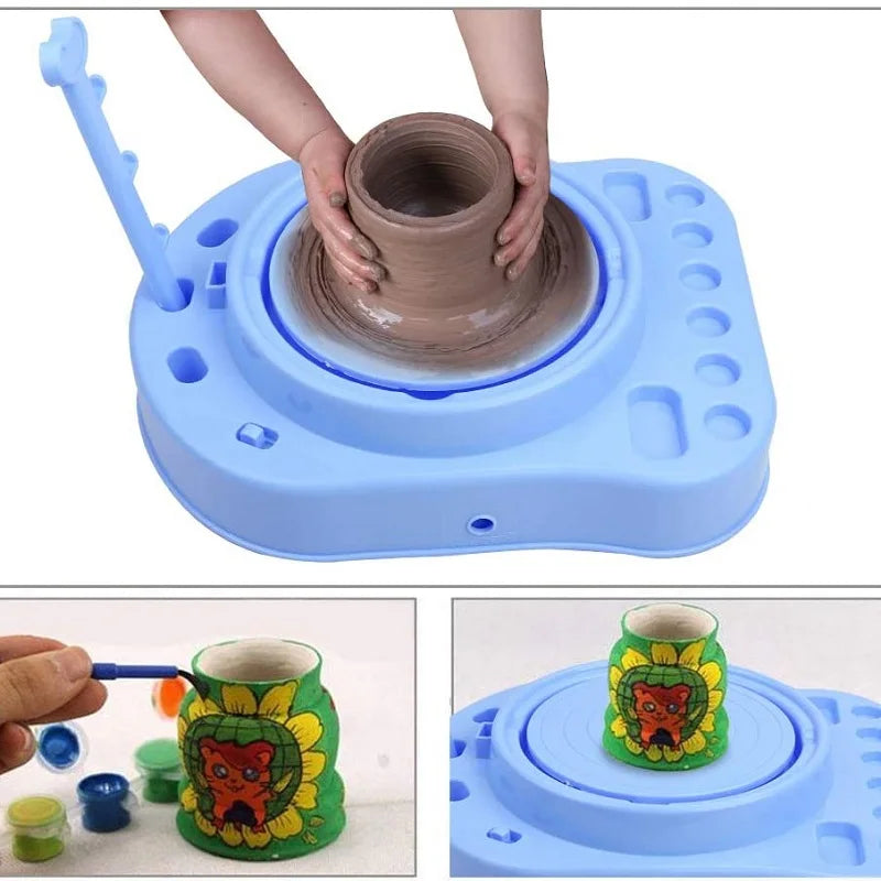 Creatief Boetseer Draaischijf Set voor Kinderen | Elektrisch Pottenbakkersgereedschap | Klei Activiteiten Kit | Educatief Speelgoed | Motoriek Ontwikkeling | Knutselset
